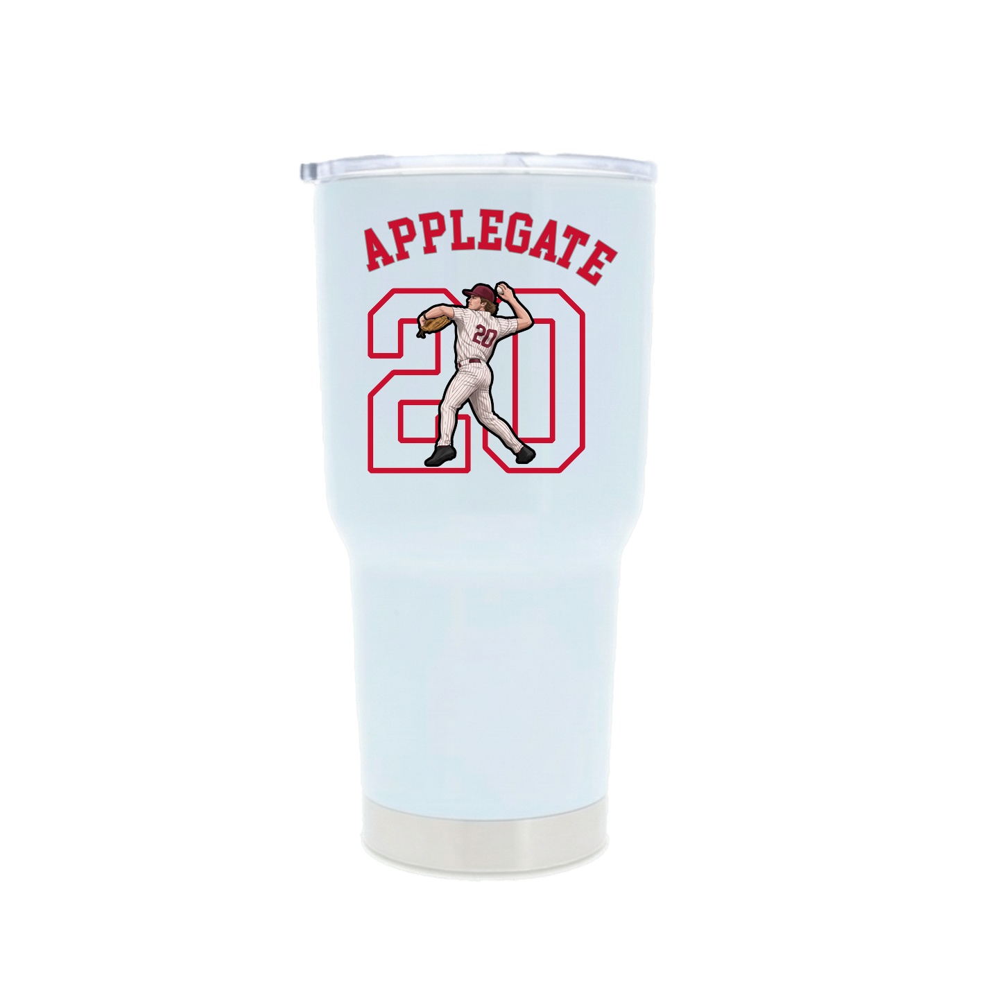 30oz Stainless Steel Tumbler — Shirsey Arch in White