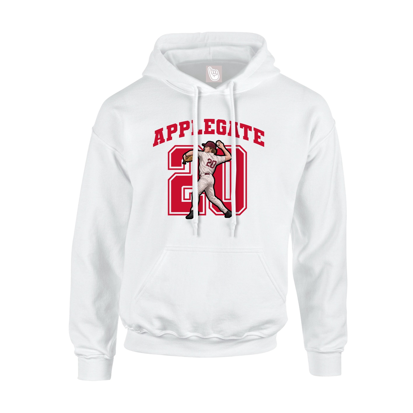 Hoodie — Number in White
