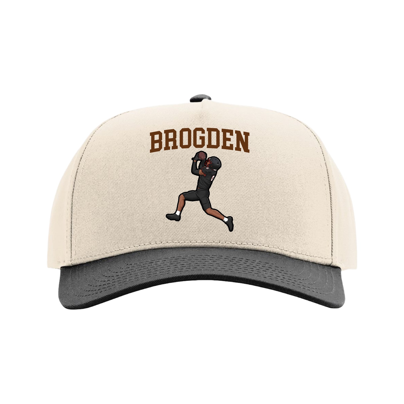 Full Fabric Five-Panel Champ Cap — Shirsey in Cream/Black