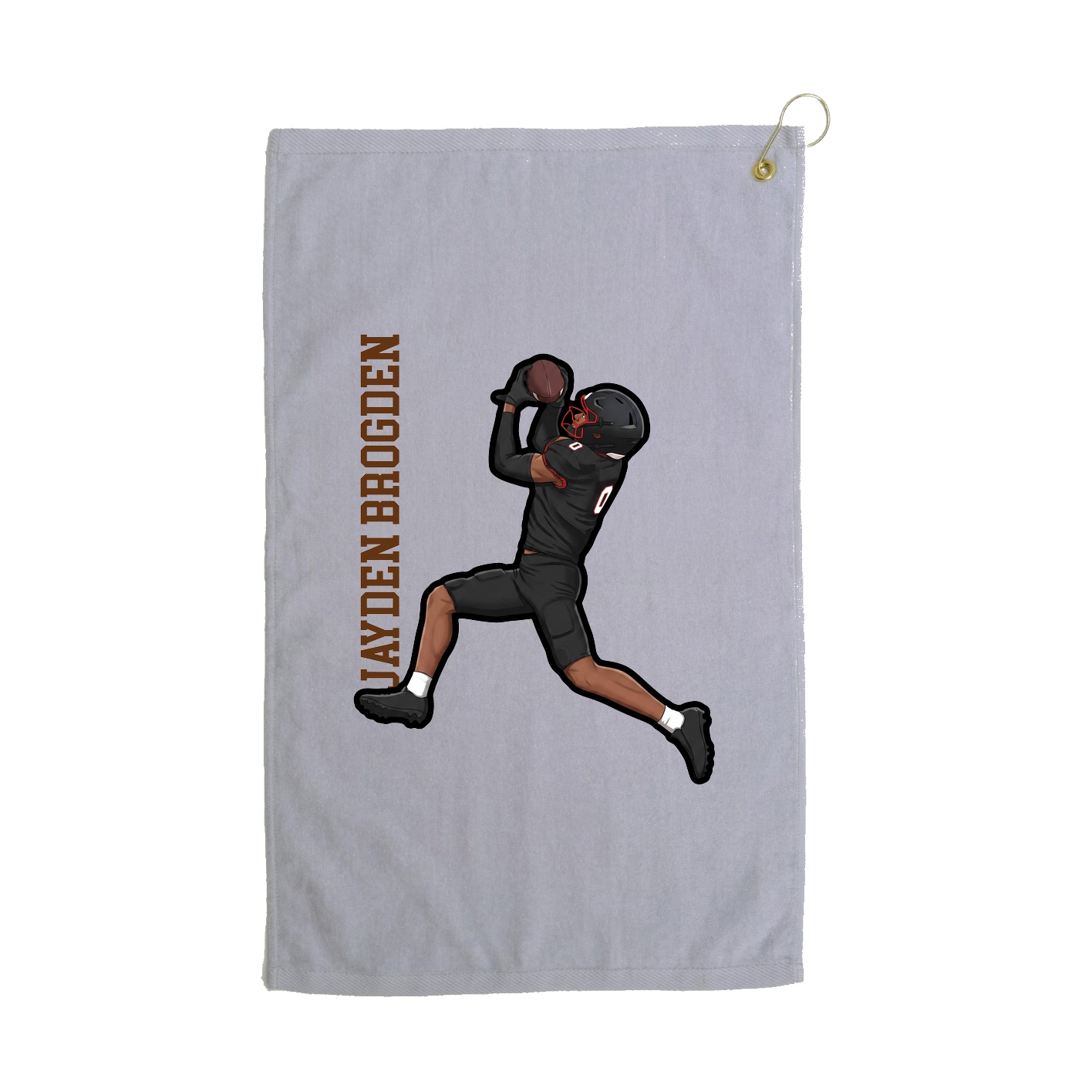 Golf Towel — Name Vertical in Grey