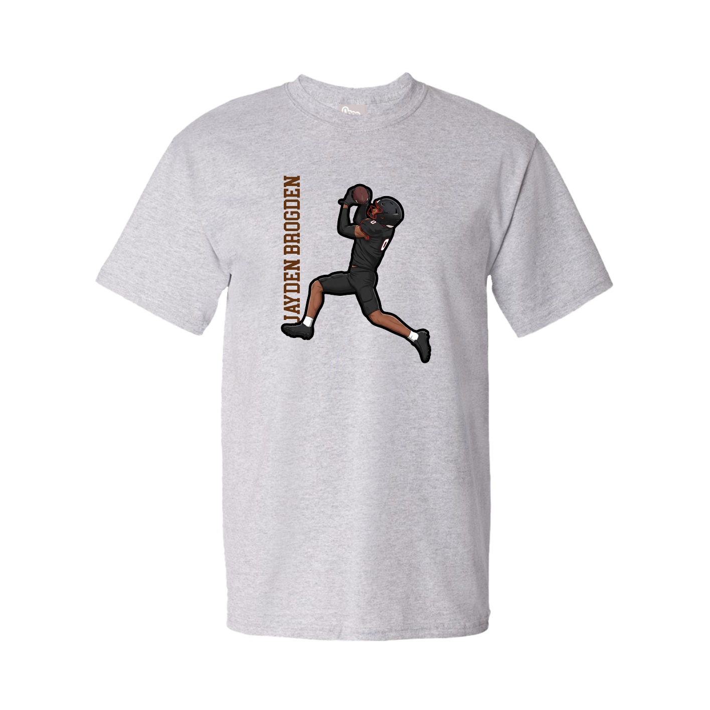 Youth Tee — Name Vertical in Grey