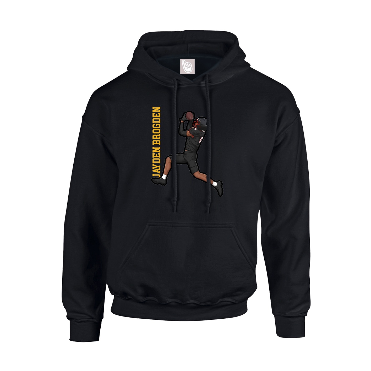 Youth Hoodie — Name Vertical in Black