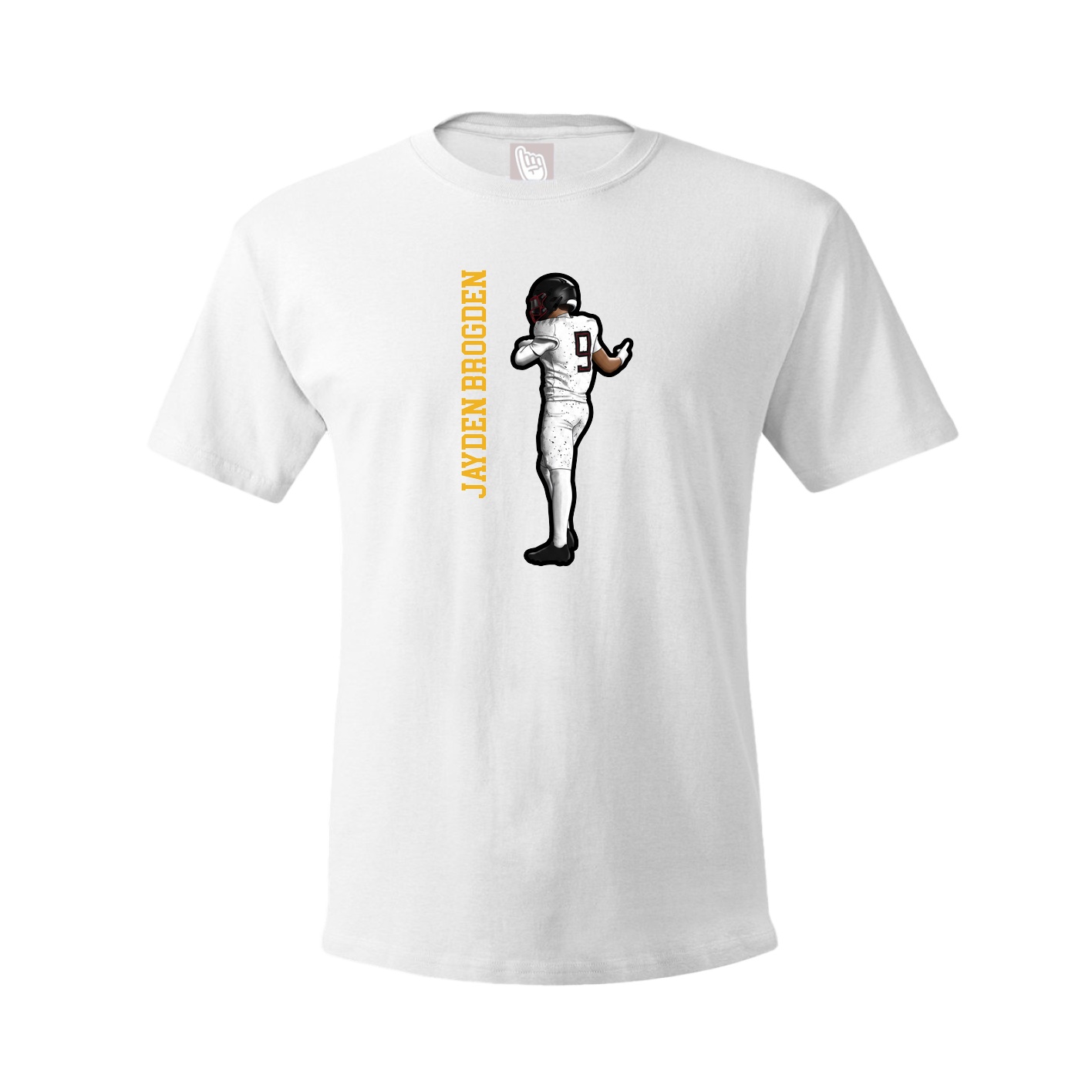 Youth Tee — Name Vertical in White