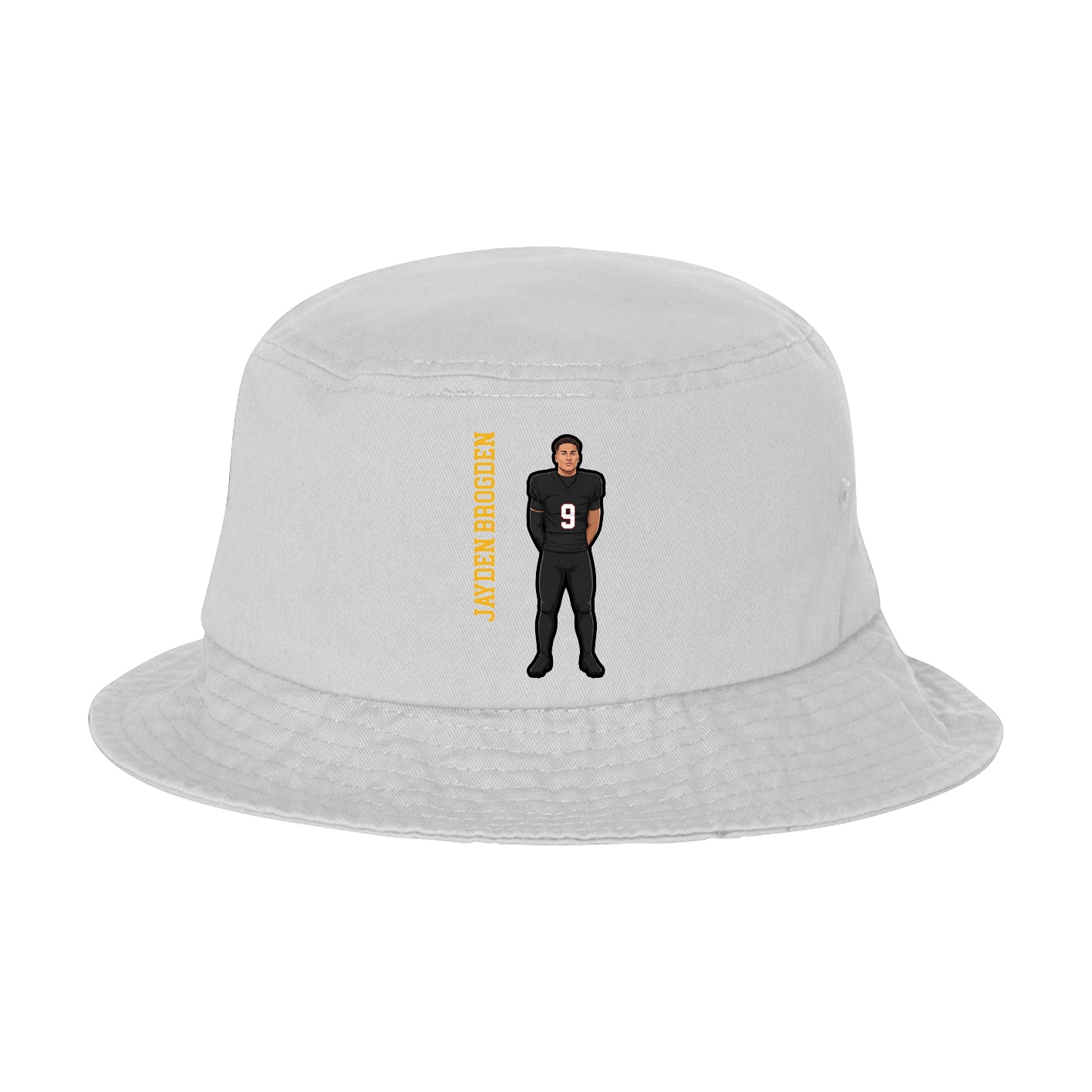 Bucket Cap — Name Vertical in White