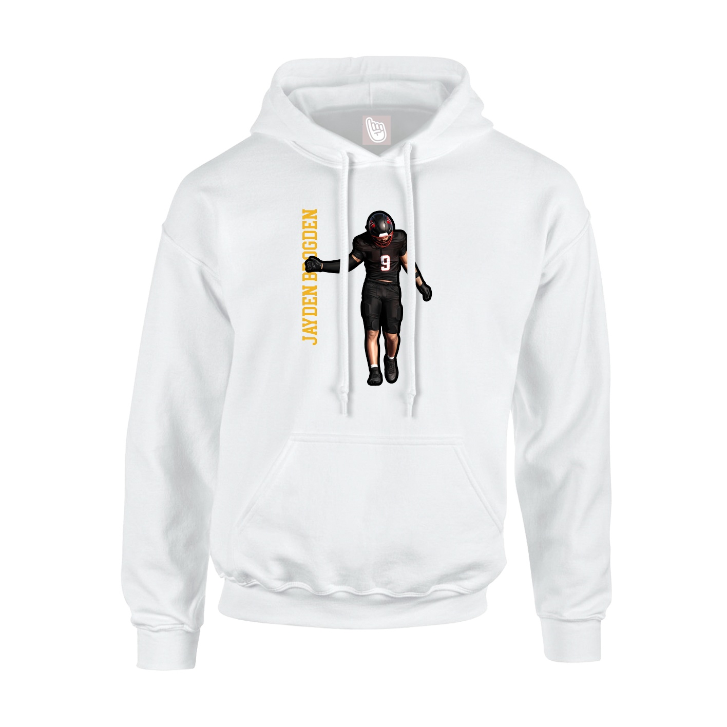 Hoodie — Name Vertical in White