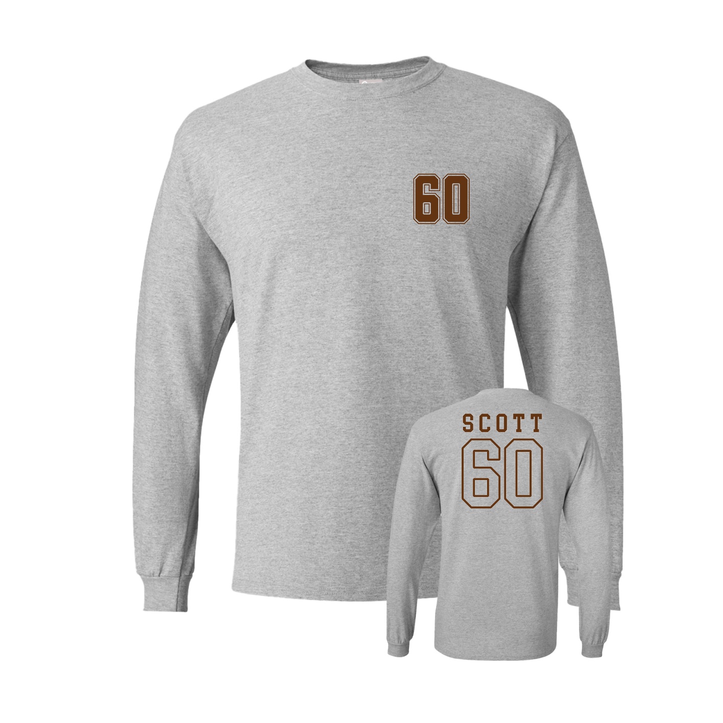 Long Sleeve Tee — Chest Back in Grey