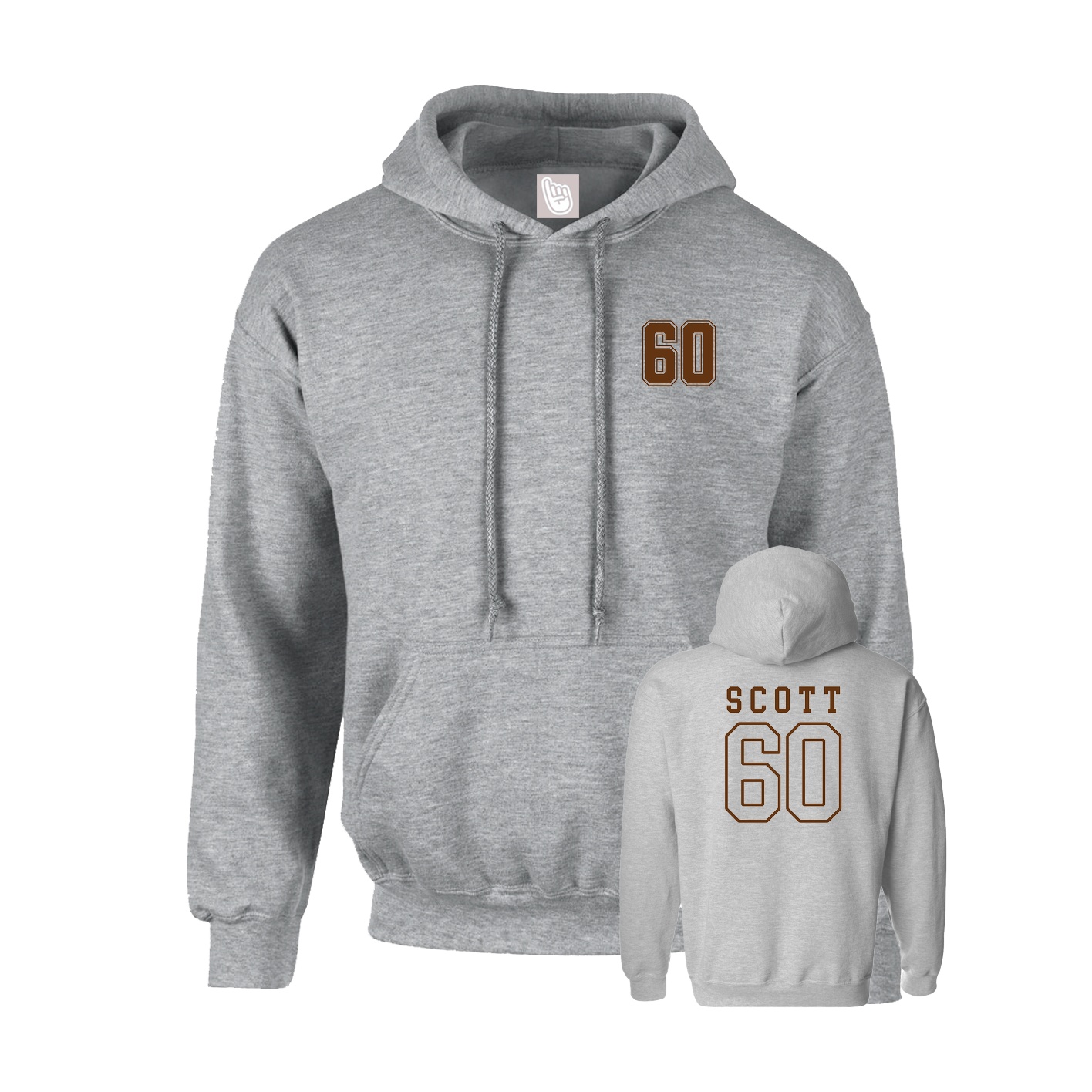 Hoodie — Chest Back in Grey
