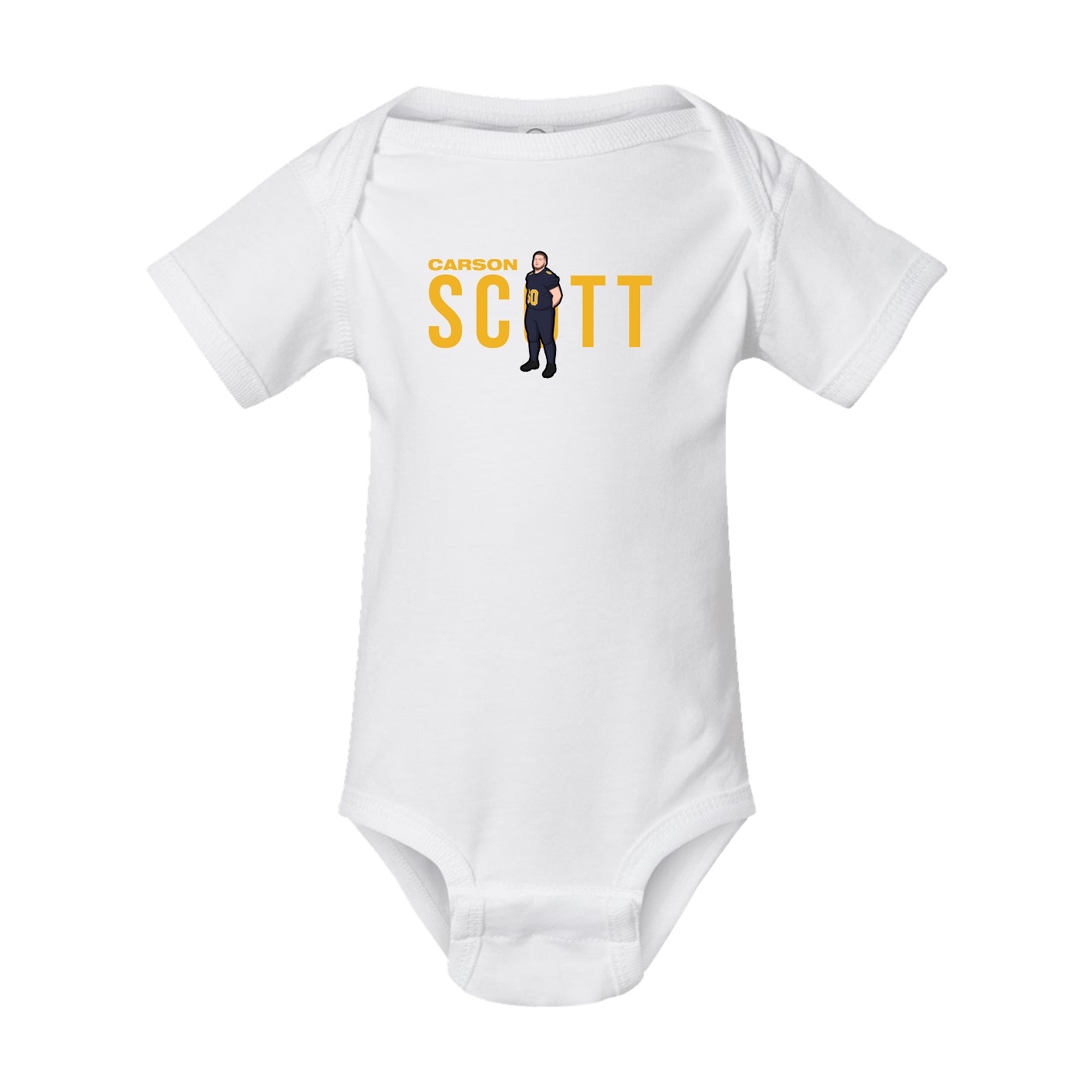 Baby Onesie — Player Name in White