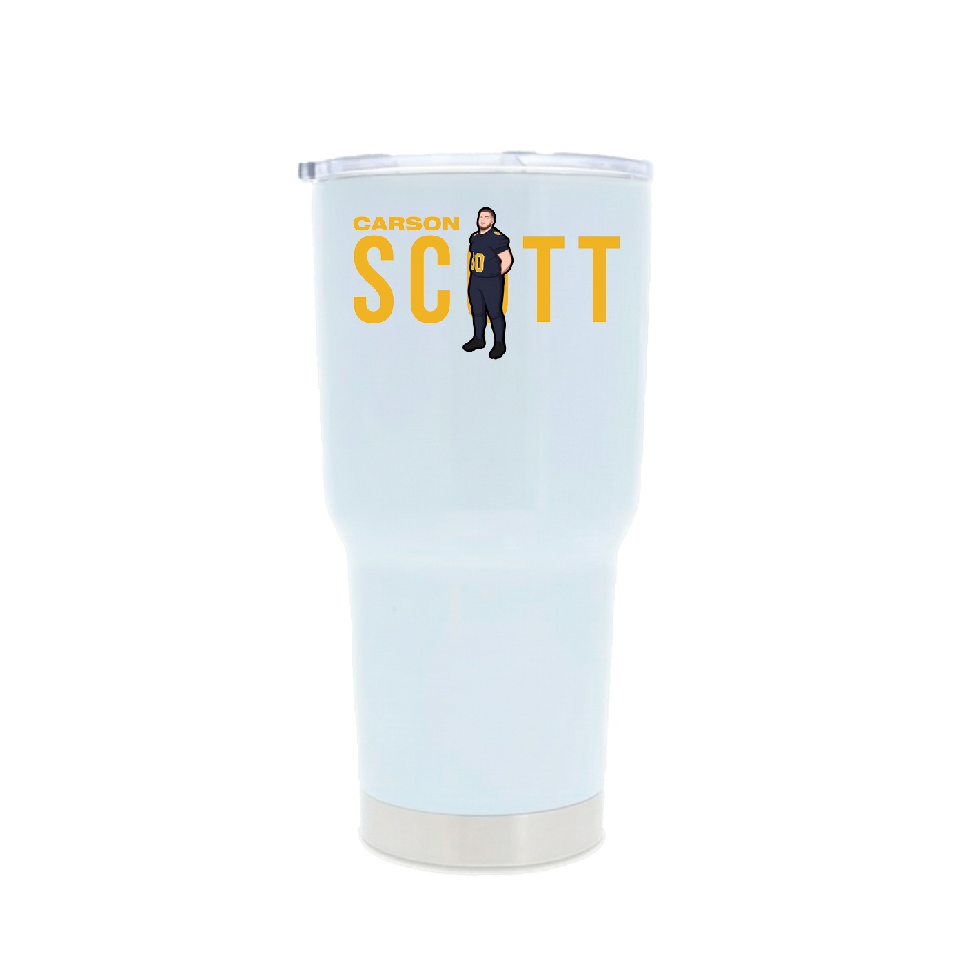 30oz Stainless Steel Tumbler — Player Name in White