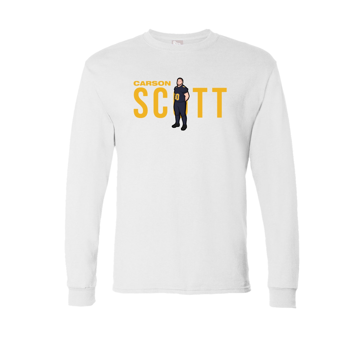 Long Sleeve Tee — Player Name in White
