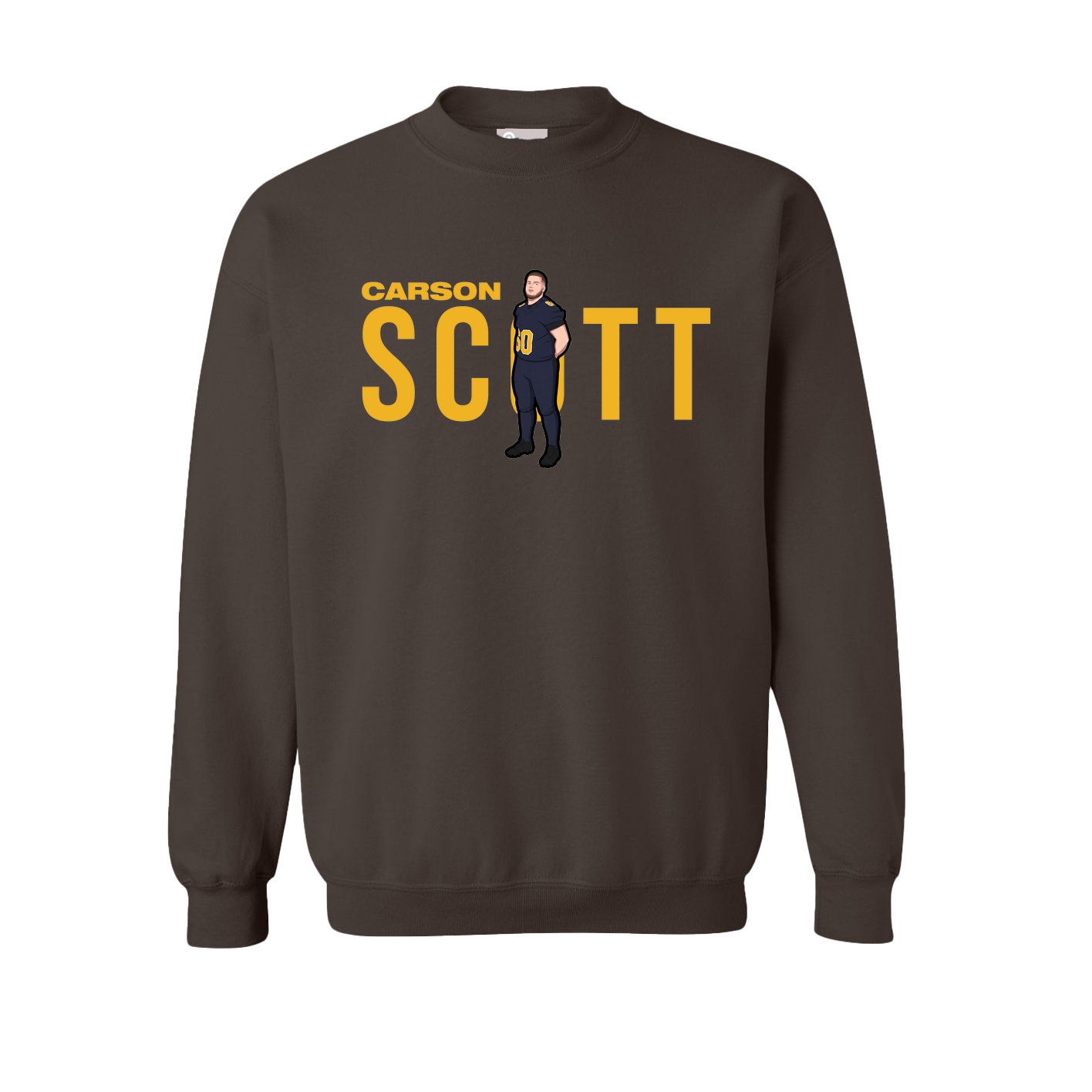 Fleece Crew — Player Name in Brown