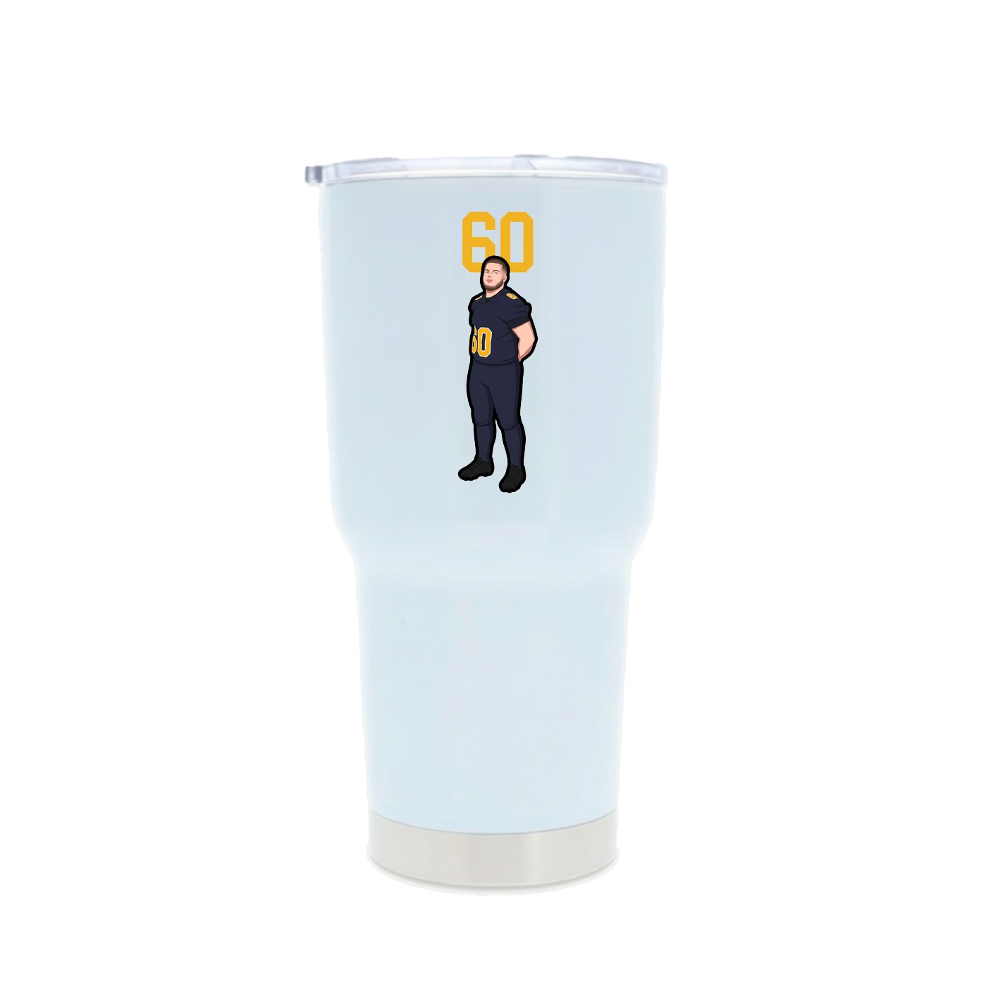 30oz Stainless Steel Tumbler — Number Top in White