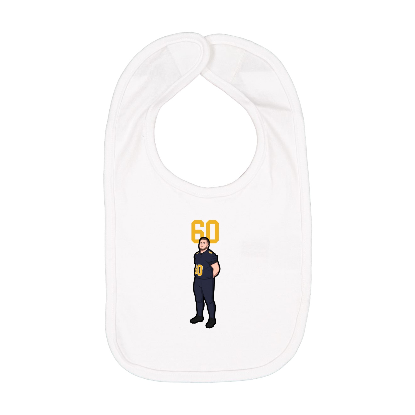 Infant Bib — Number Top in White