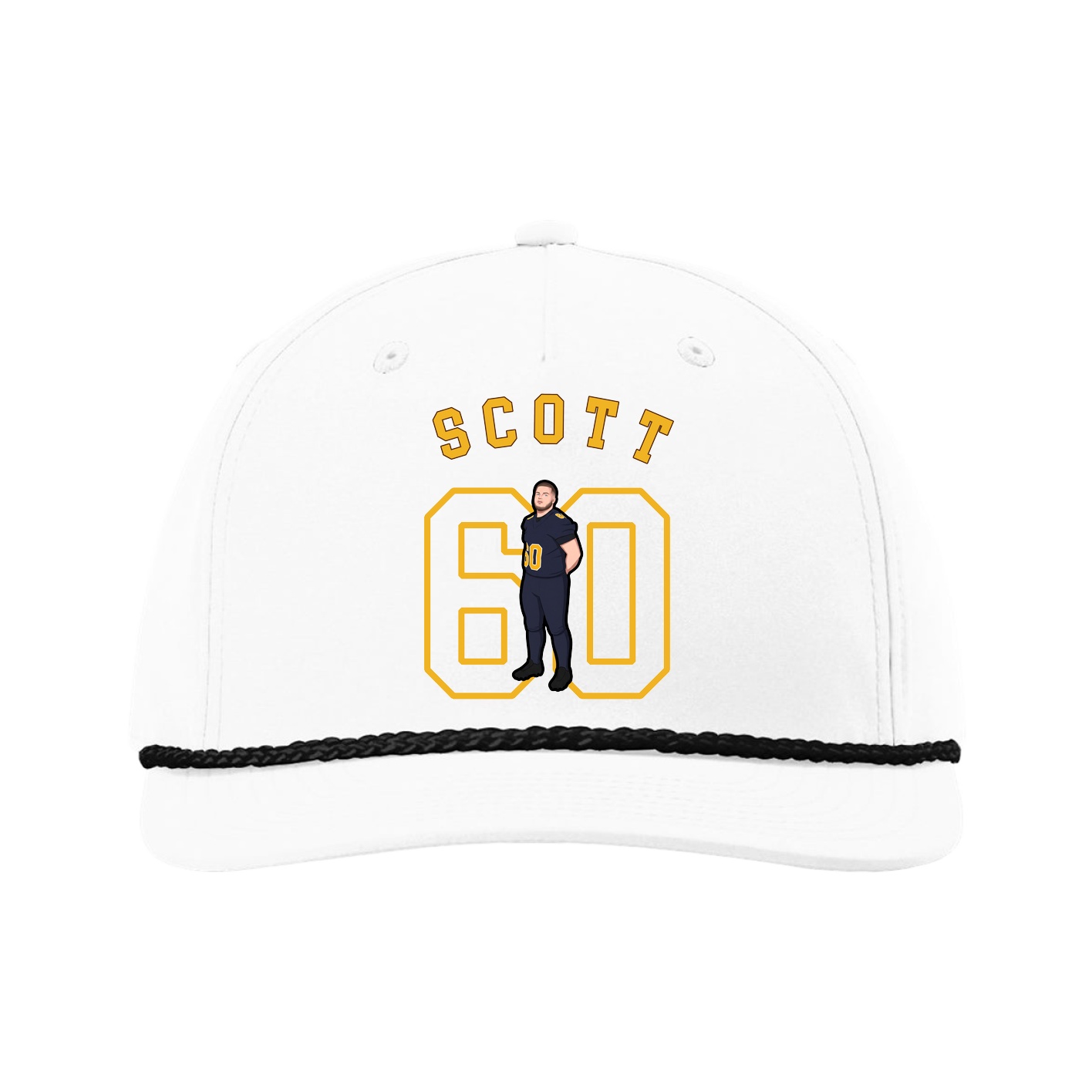 Five-Panel Classic Rope Cap — Shirsey Arch in White