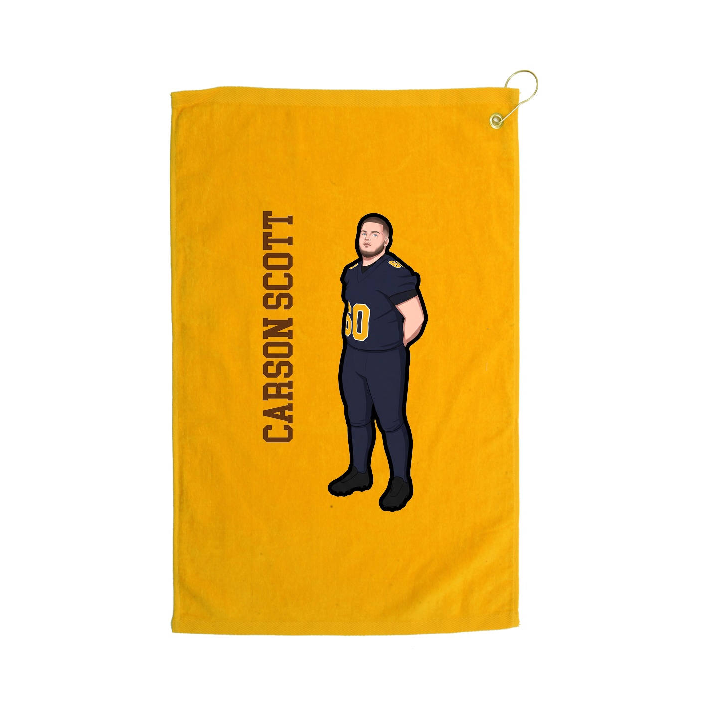 Golf Towel — Name Vertical in Gold