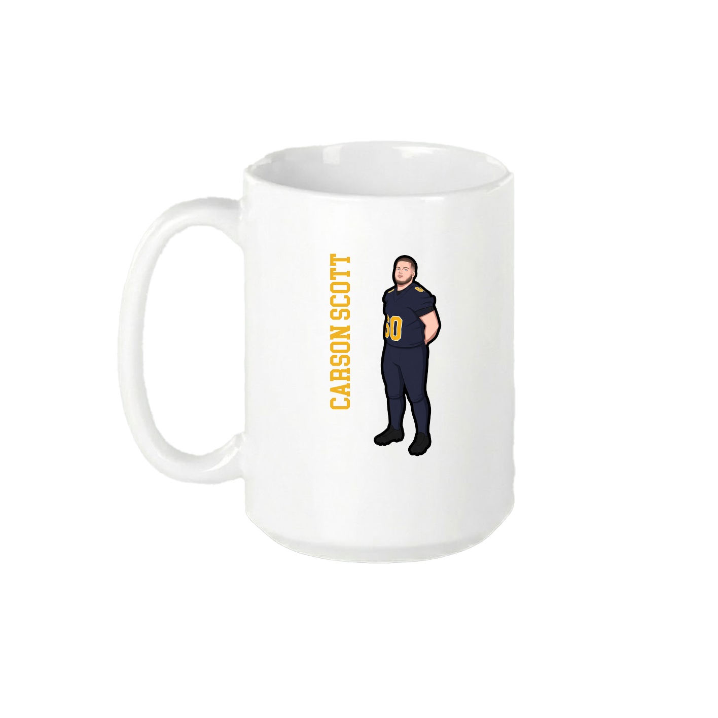 15oz Coffee Mug — Name Vertical in White
