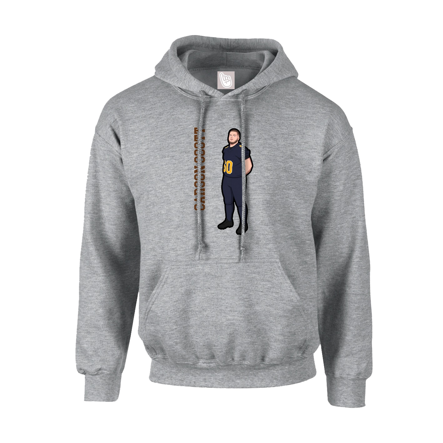 Youth Hoodie — Name Vertical in Grey