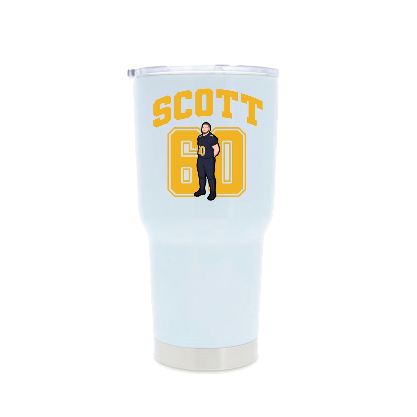 30oz Stainless Steel Tumbler — Number in White