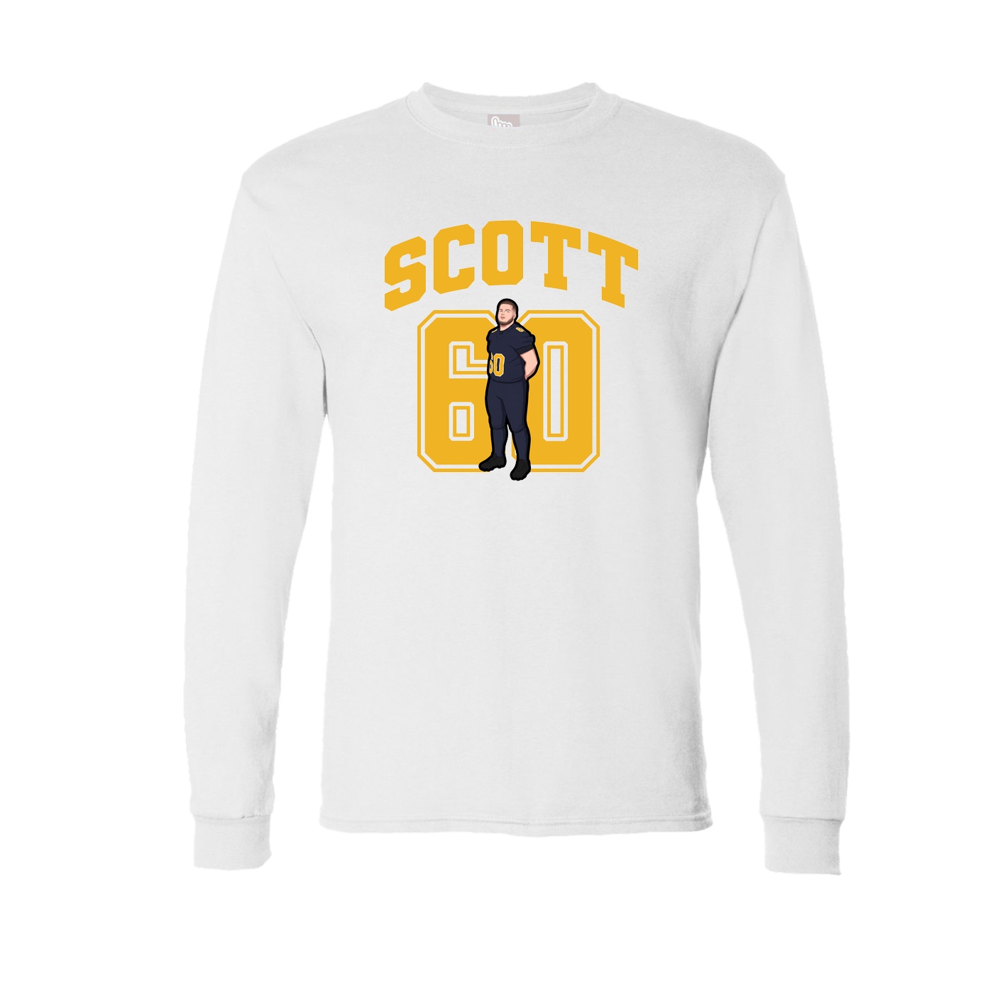 Long Sleeve Tee — Number in White