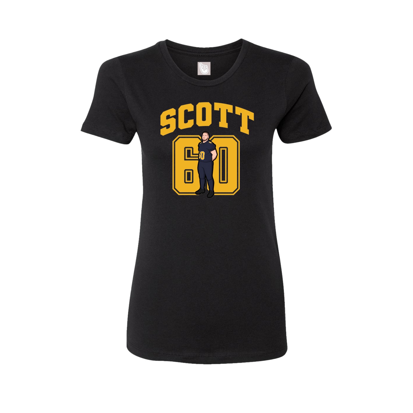 Fitted Women's Tee — Number in Black