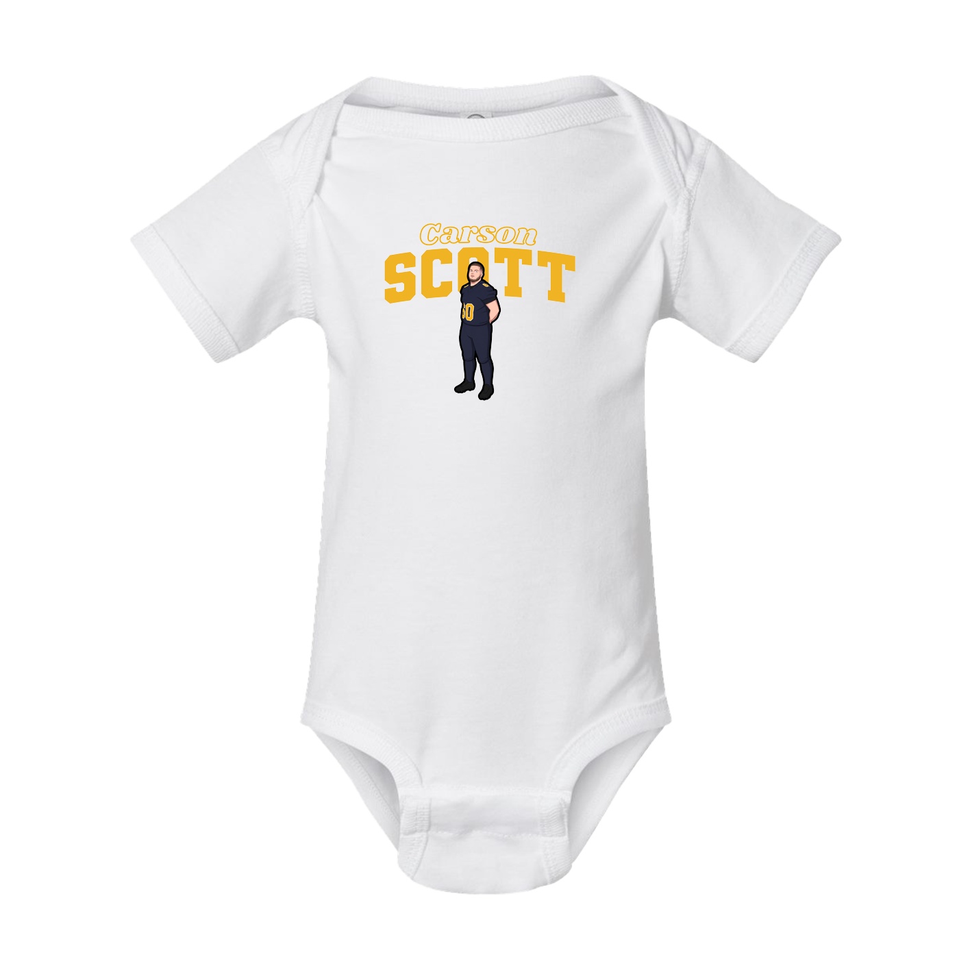 Baby Onesie — Name Arch in White