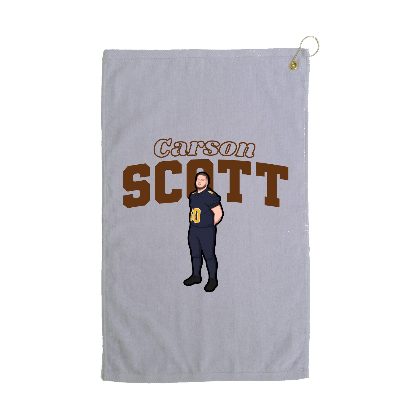 Golf Towel — Name Arch in Grey