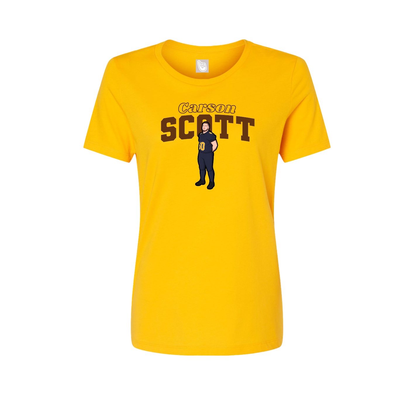 Fitted Women's Tee — Name Arch in Gold