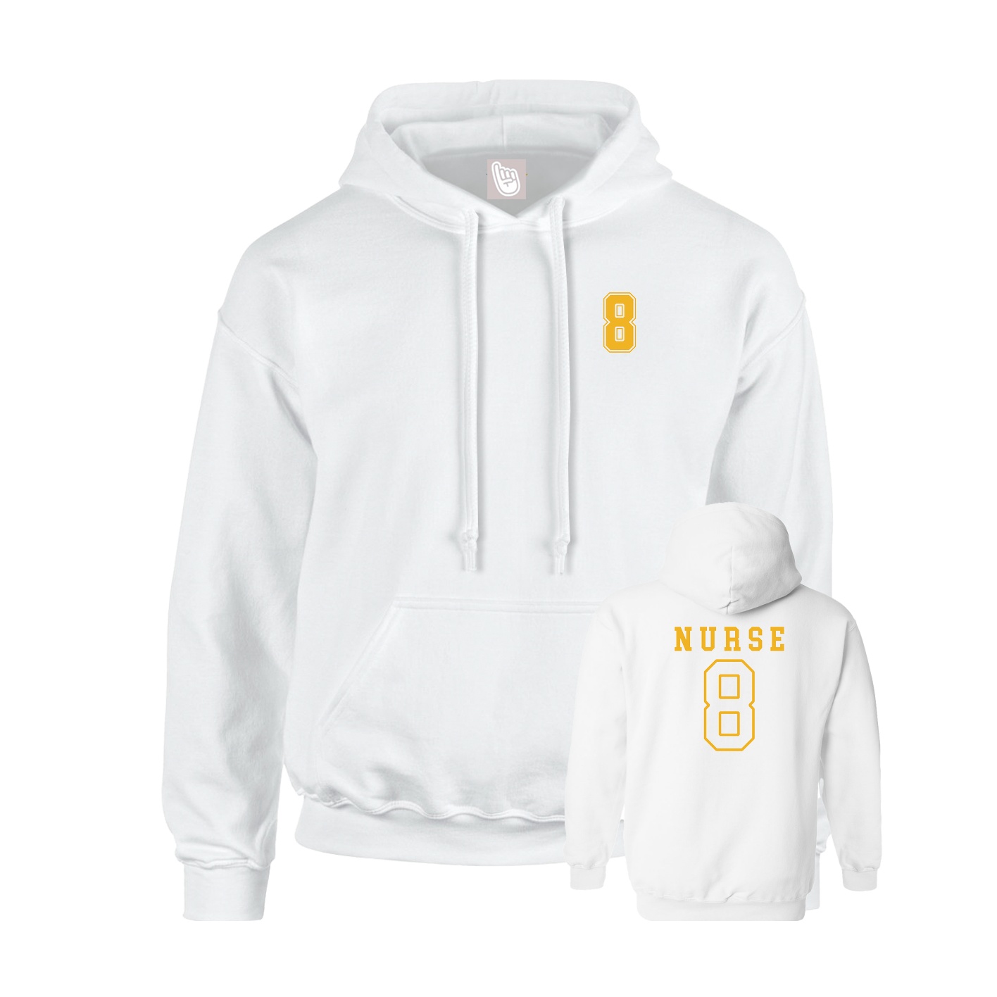 Hoodie — Chest Back in White