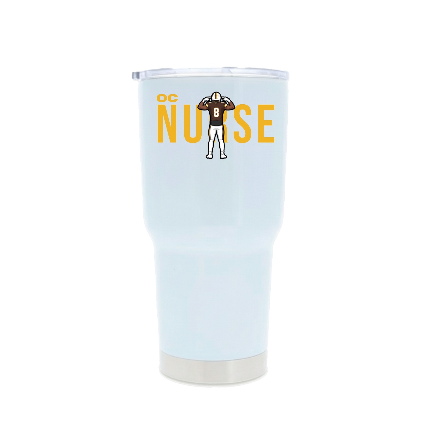 30oz Stainless Steel Tumbler — Player Name in White