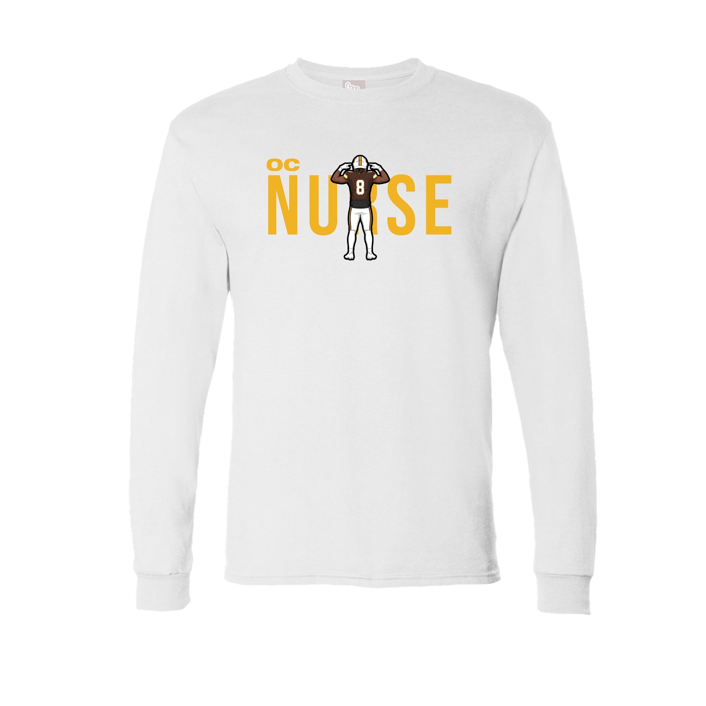 Long Sleeve Tee — Player Name in White