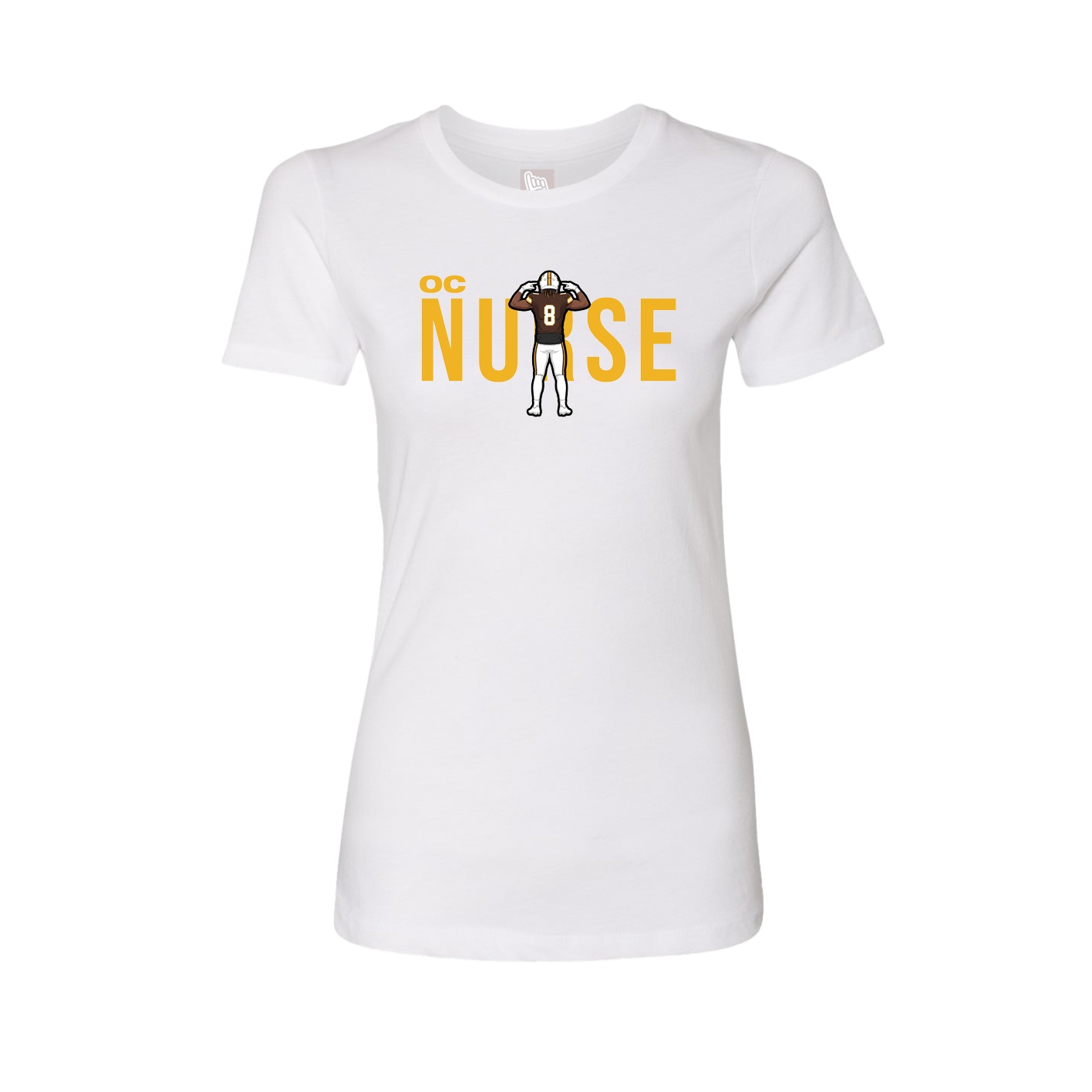 Fitted Women's Tee — Player Name in White