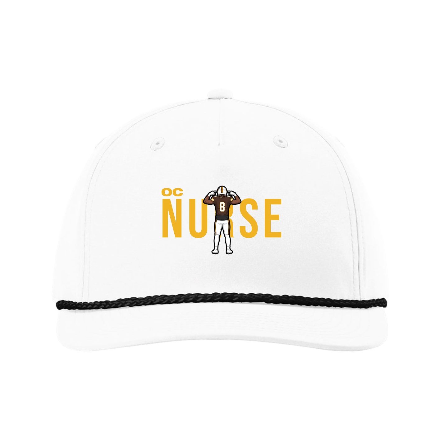 Five-Panel Classic Rope Cap — Player Name in White