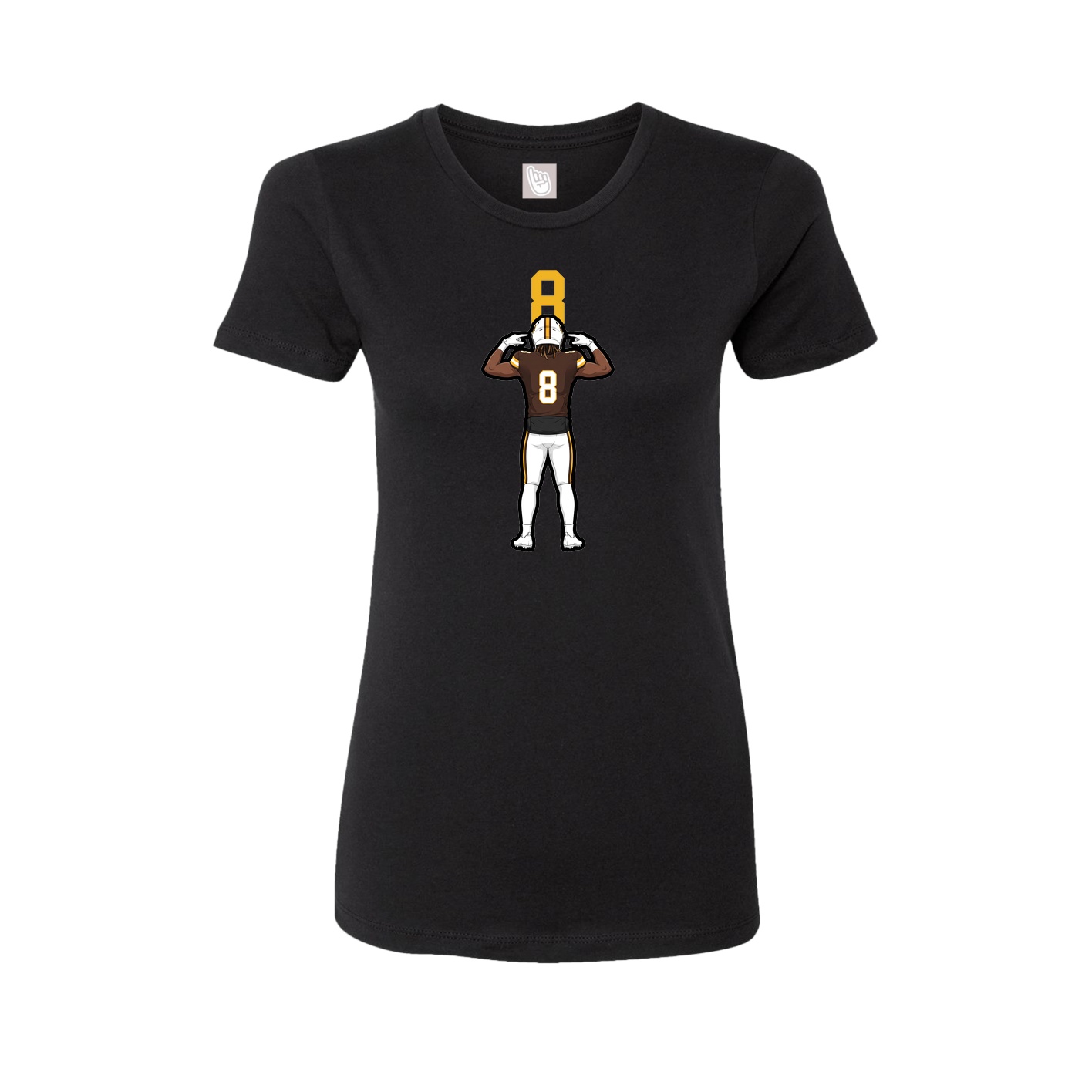 Fitted Women's Tee — Number Top in Black
