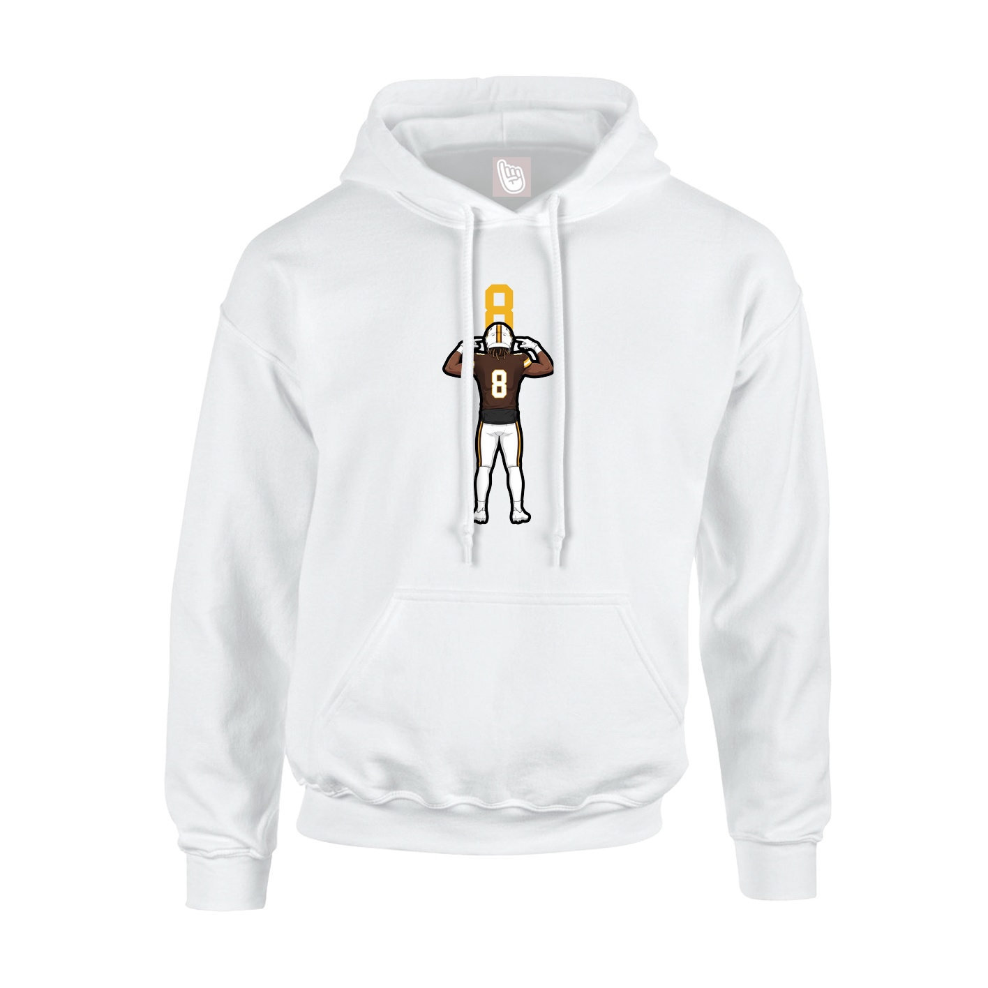 Youth Hoodie — Number Top in White