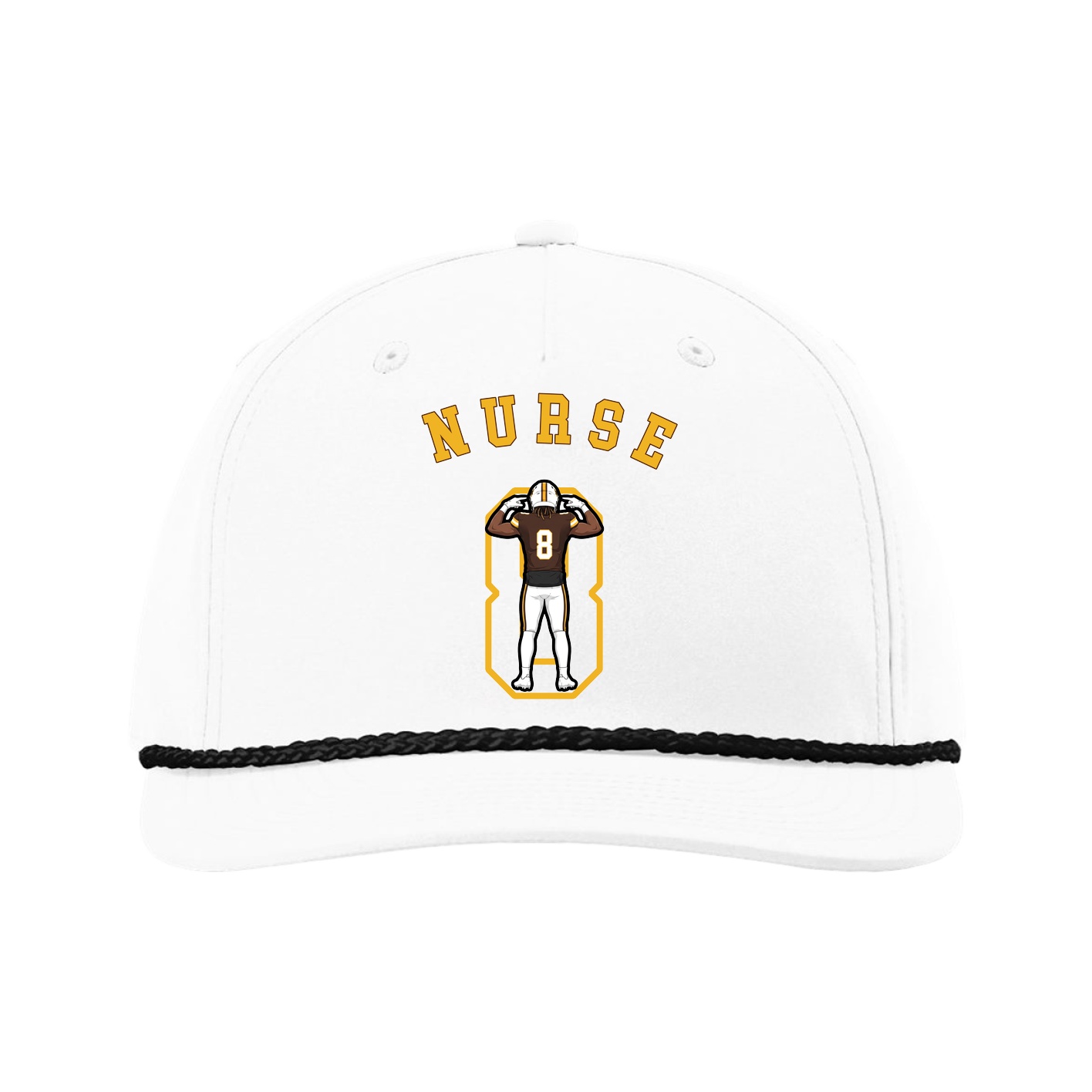 Five-Panel Classic Rope Cap — Shirsey Arch in White