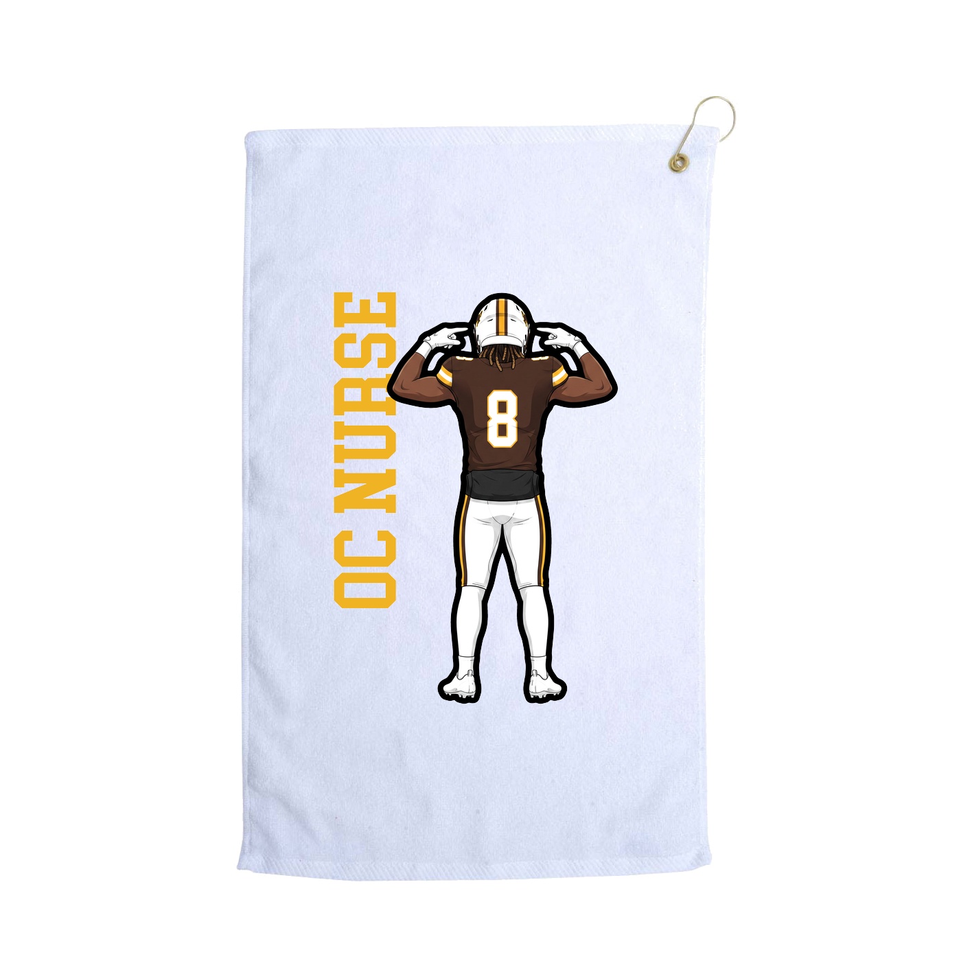 Golf Towel — Name Vertical in White