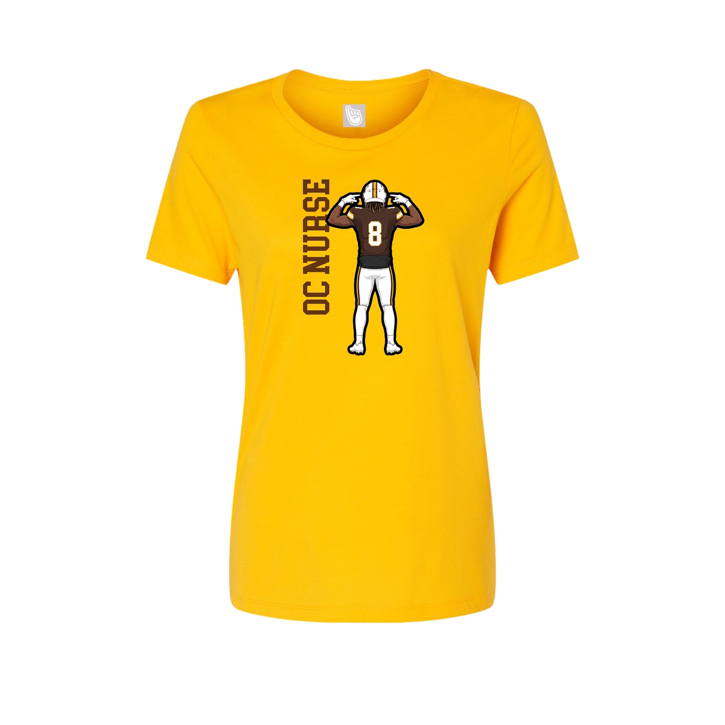 Fitted Women's Tee — Name Vertical in Gold