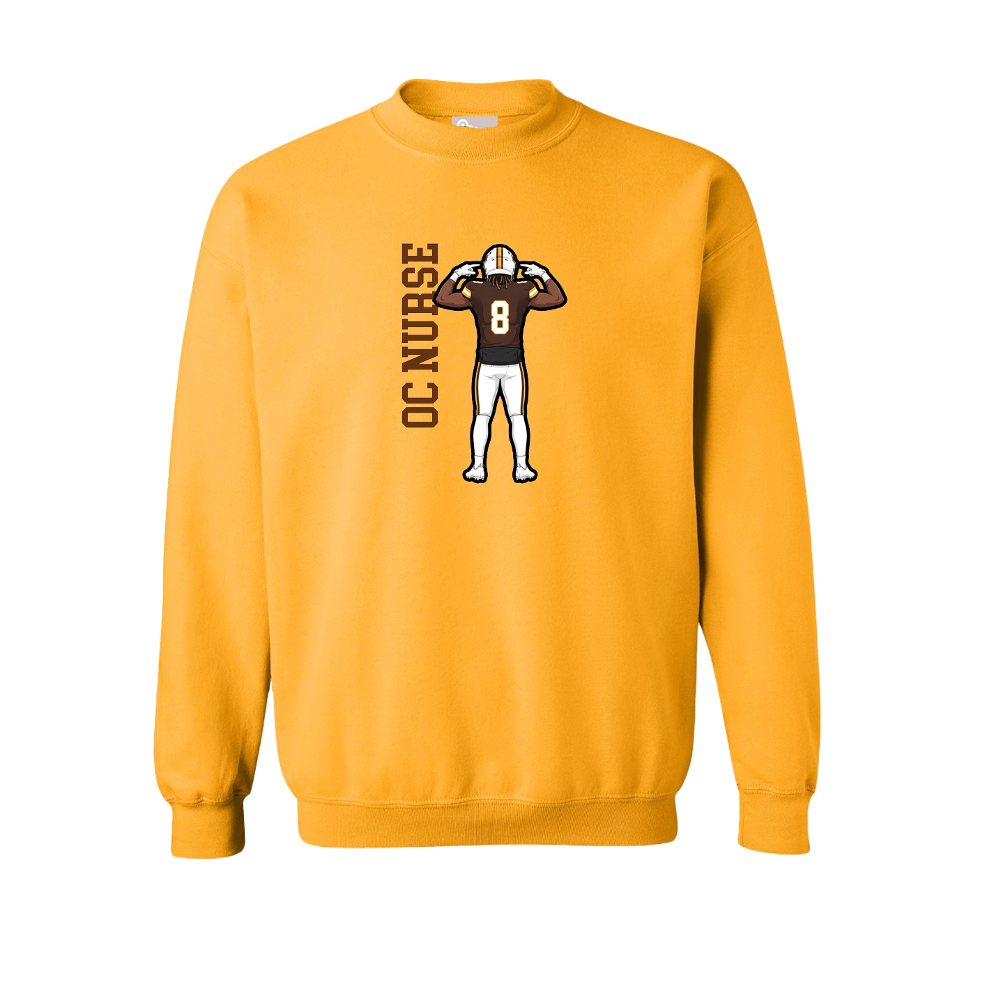 Fleece Crew — Name Vertical in Gold