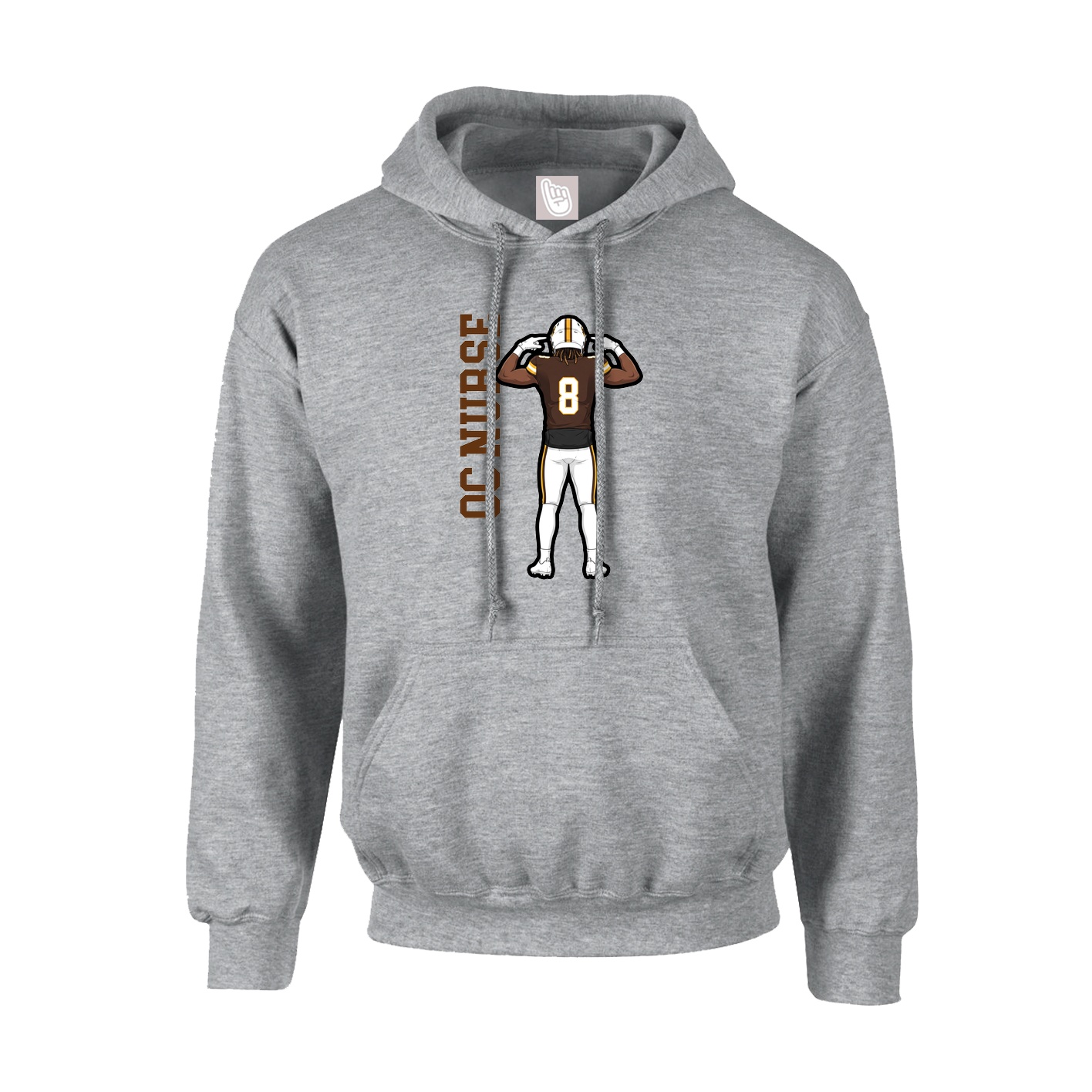 Youth Hoodie — Name Vertical in Grey