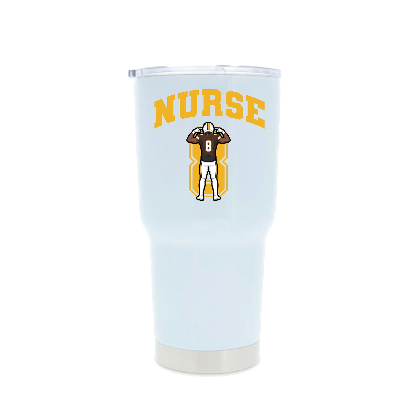 30oz Stainless Steel Tumbler — Number in White