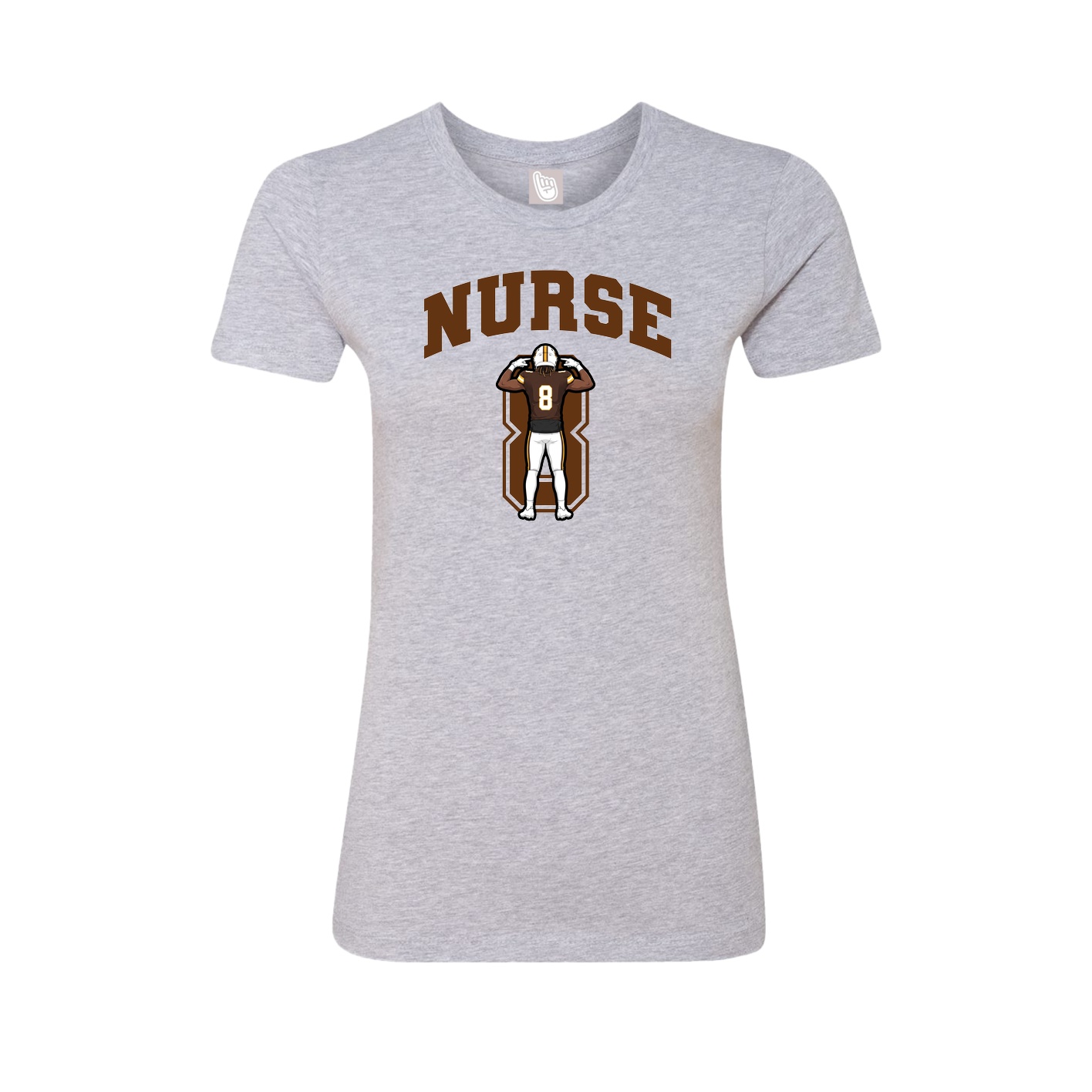 Fitted Women's Tee — Number in Grey
