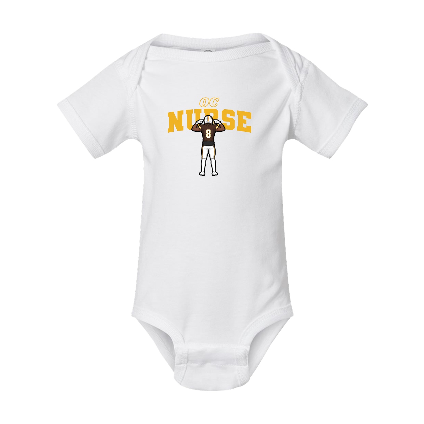 Baby Onesie — Name Arch in White