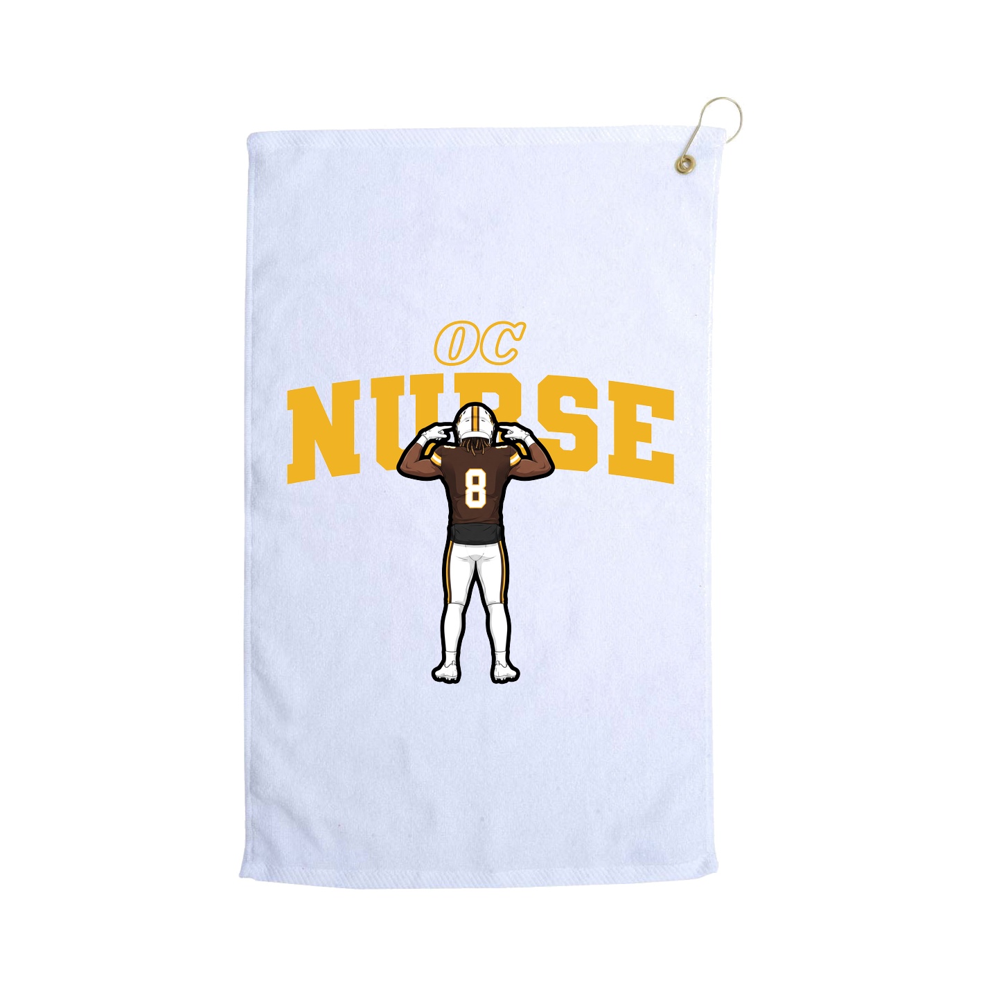 Golf Towel — Name Arch in White