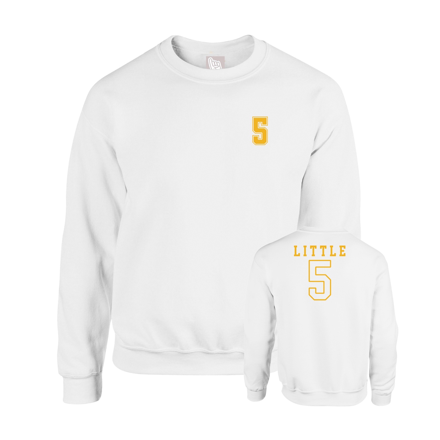 Fleece Crew — Chest Back in White