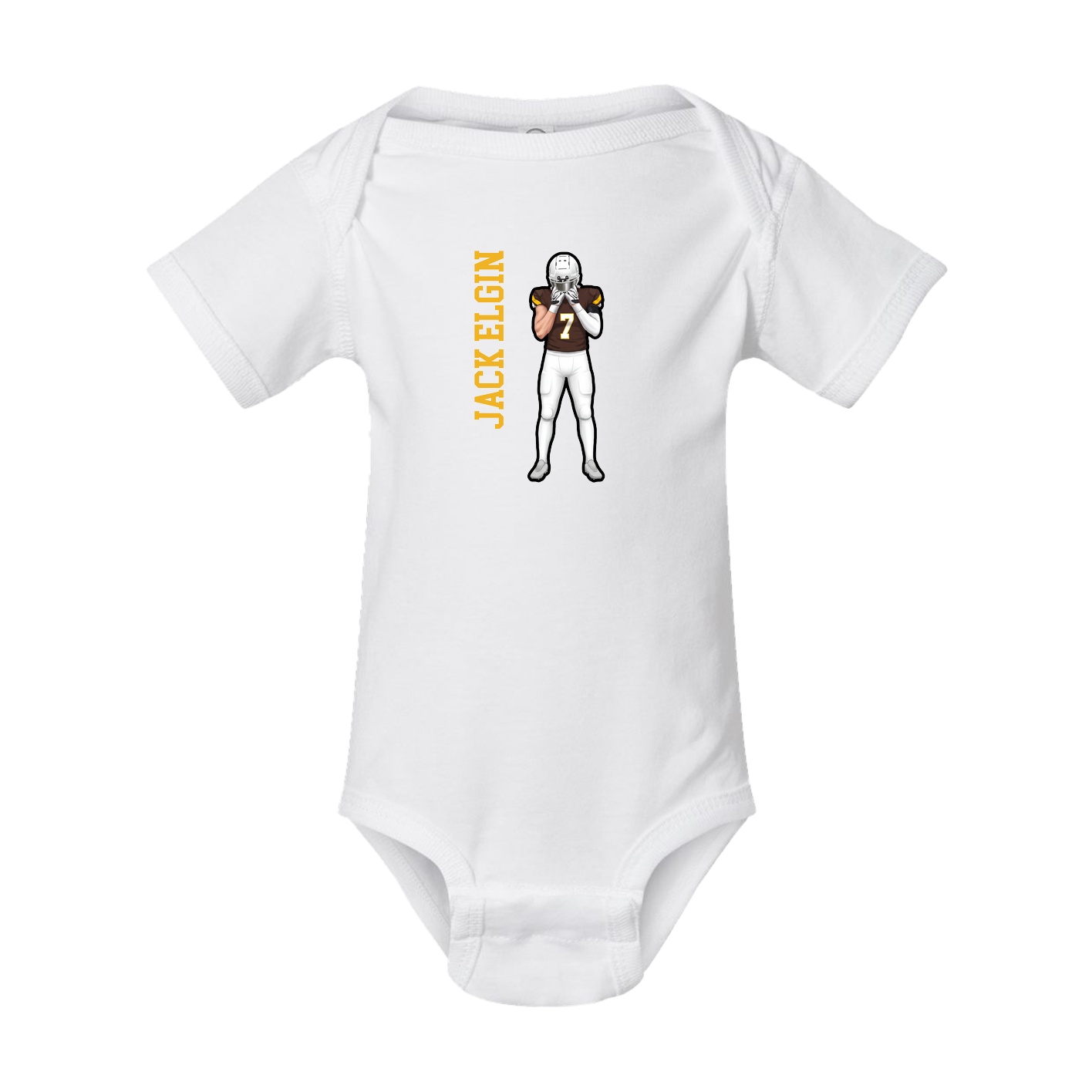 Baby Onesie — Name Vertical in White