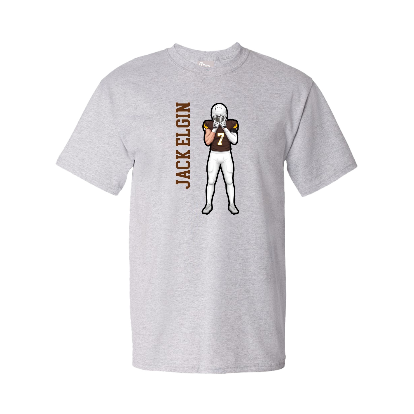 Tee — Name Vertical in Grey