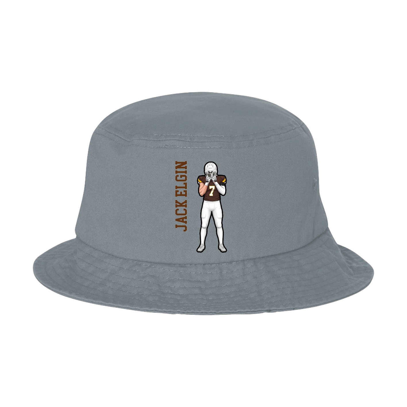 Bucket Cap — Name Vertical in Grey