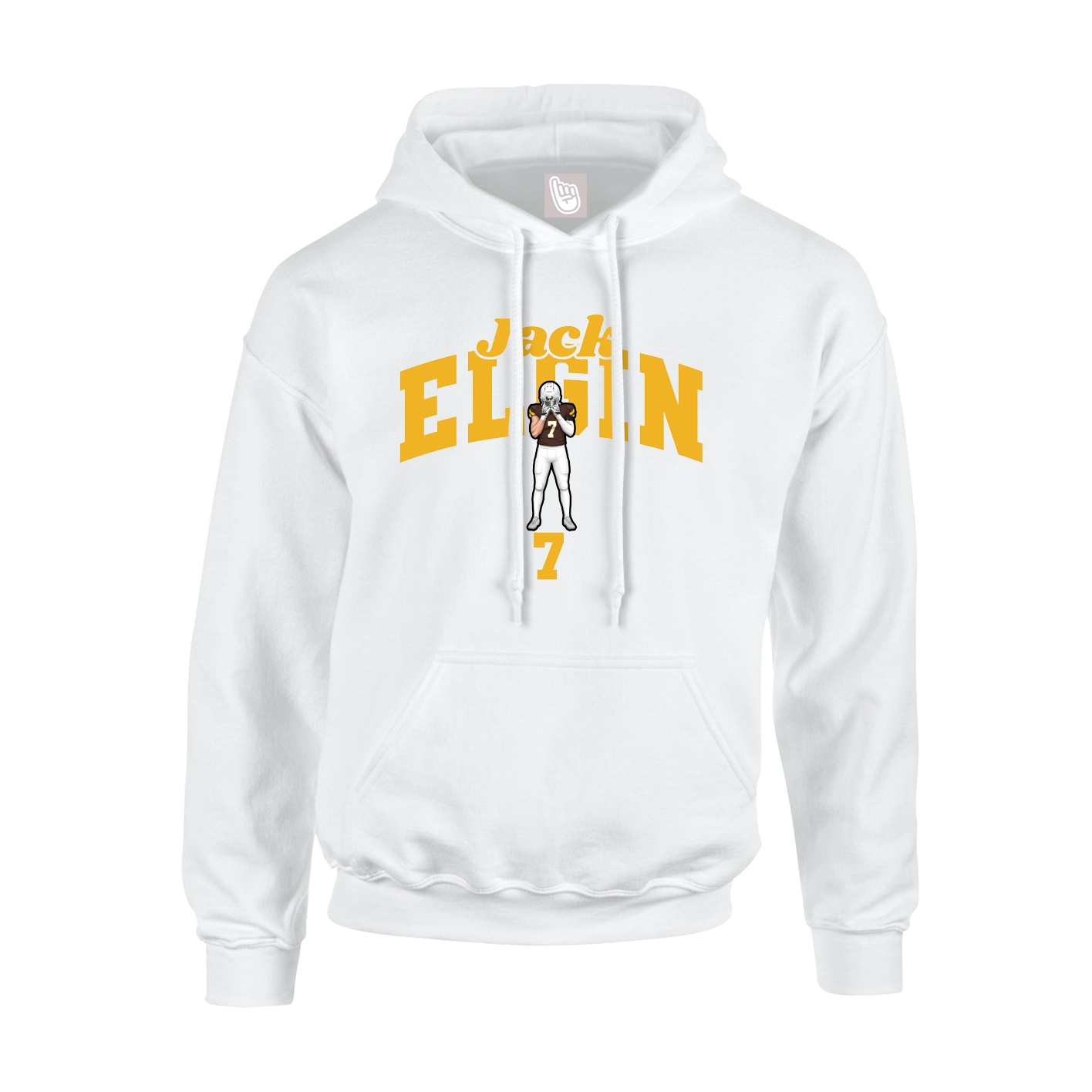 Youth Hoodie — Signature Arch in White