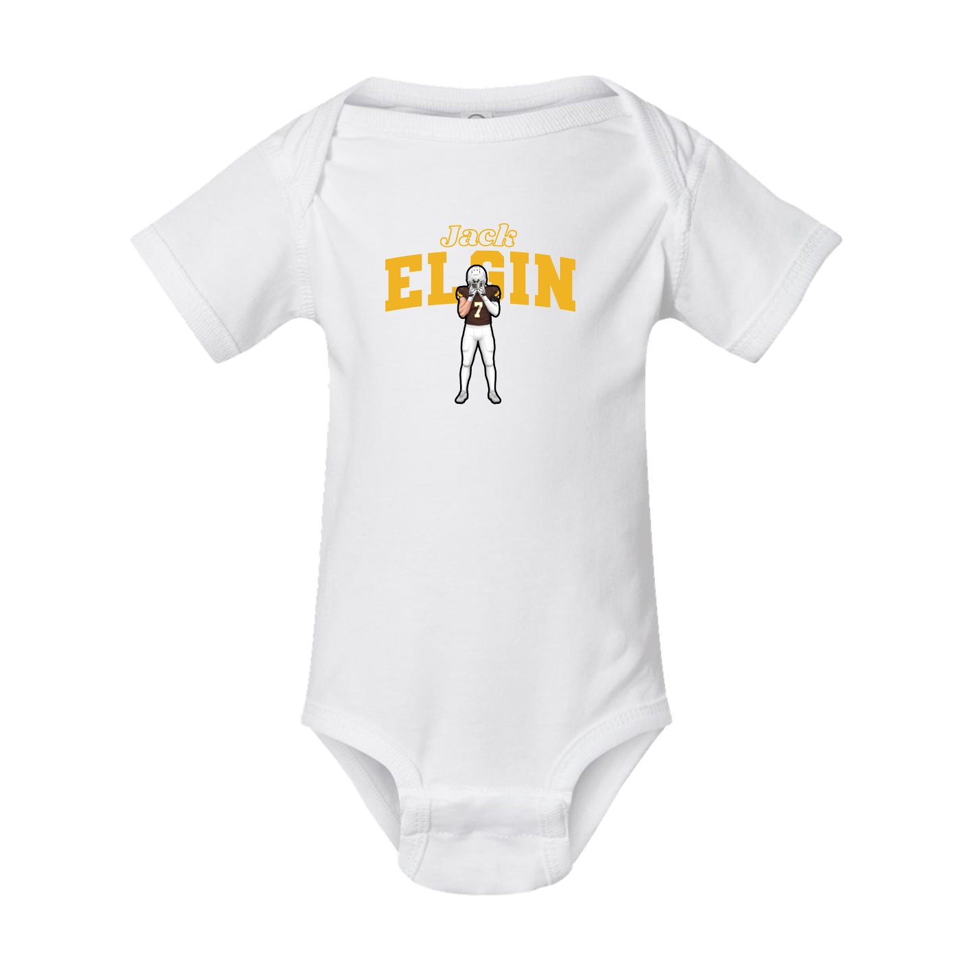 Baby Onesie — Name Arch in White