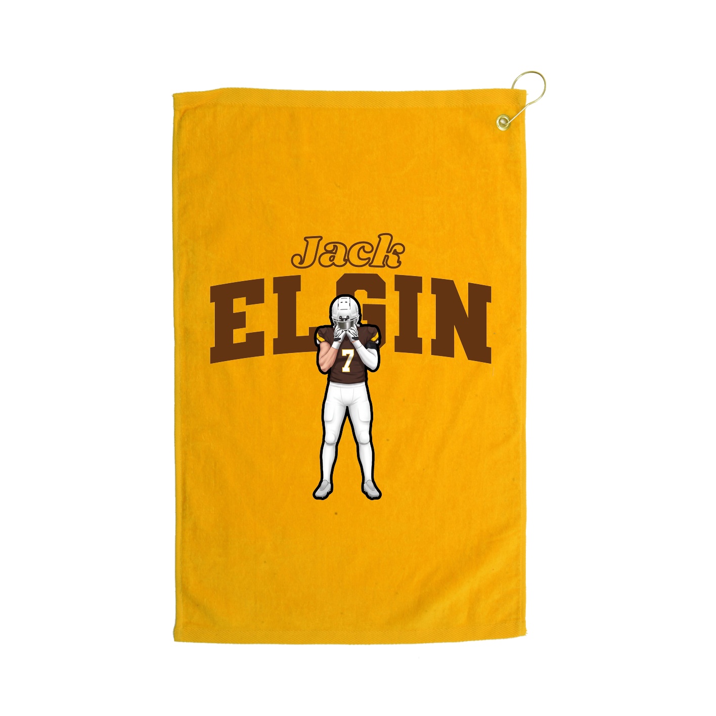 Golf Towel — Name Arch in Gold